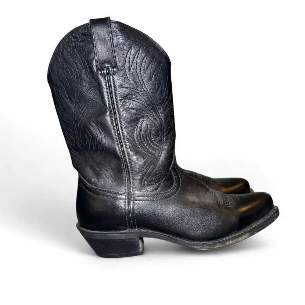 Durango Men’s 11” Black Western Cowboy Boots Size 9EE – DB560 Concho Strap